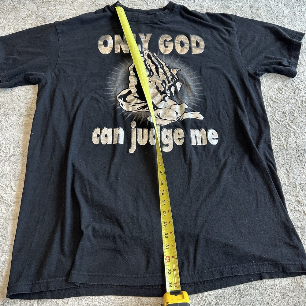 VTG AAA Only God Can Judge Me Praying Hands Tee Shirt Black 5XL - Picture 7 of 7